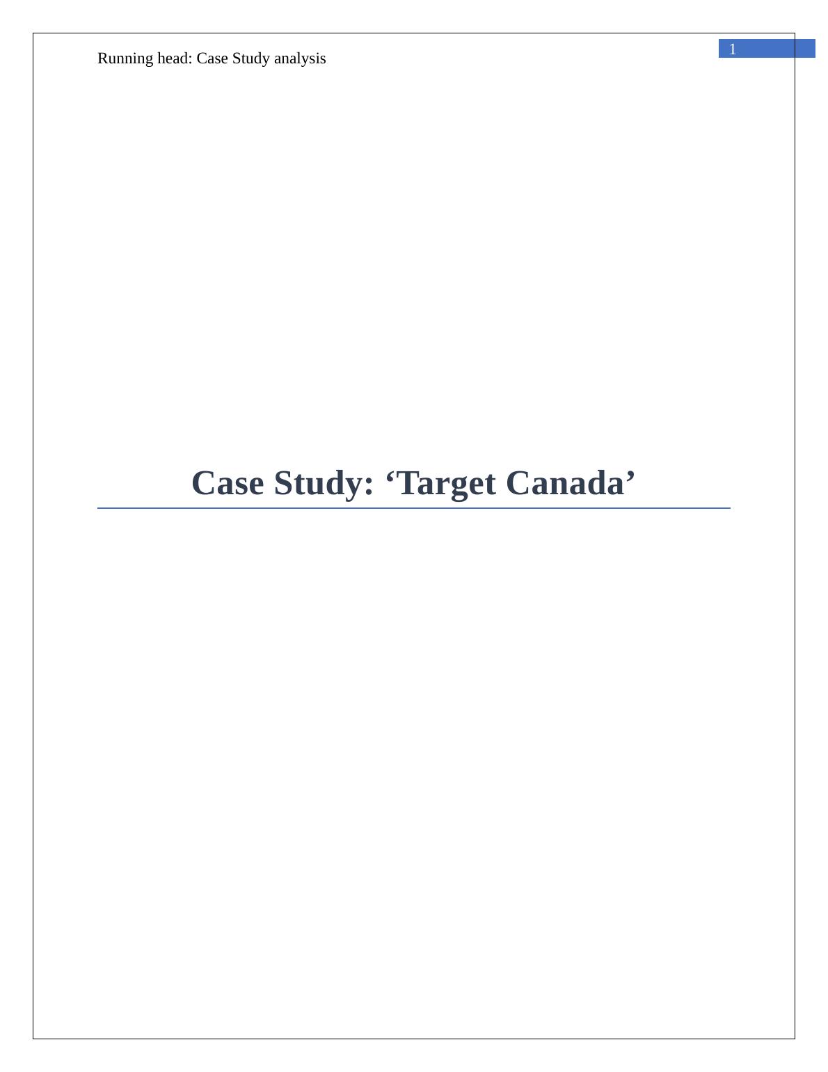 Key Issues Faced by Target Canada_1