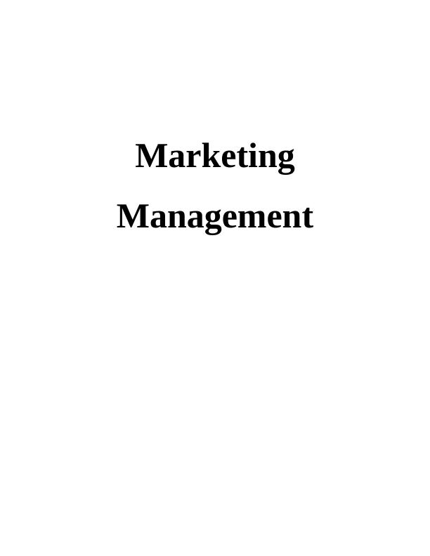 Marketing Management of Tesco Plc : Report_1