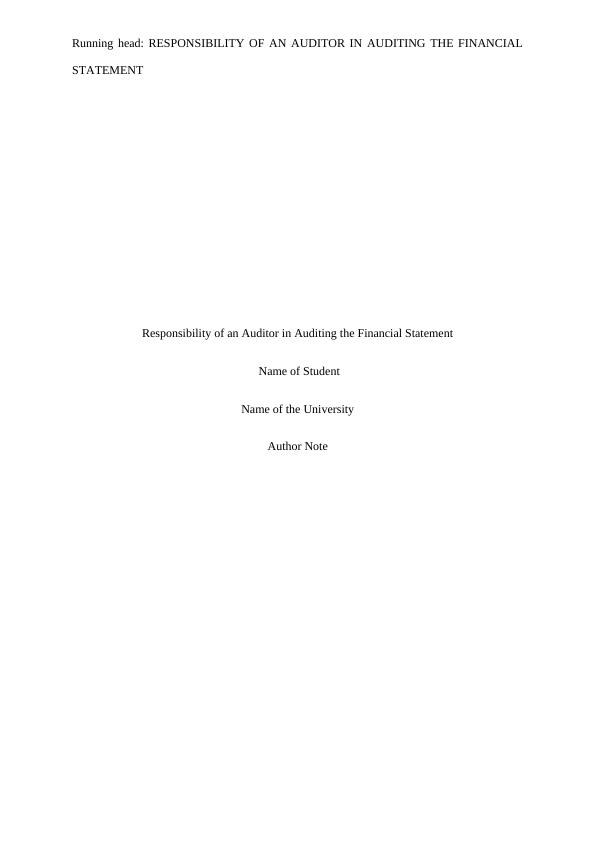 Responsibility of an Auditor in Auditing the Financial Statement_1