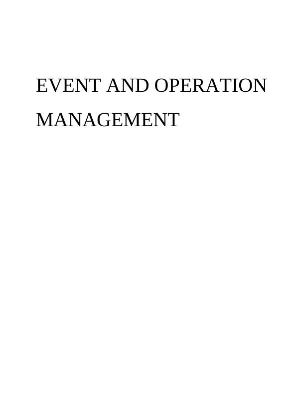 Event and Operation Management - Assignment_1