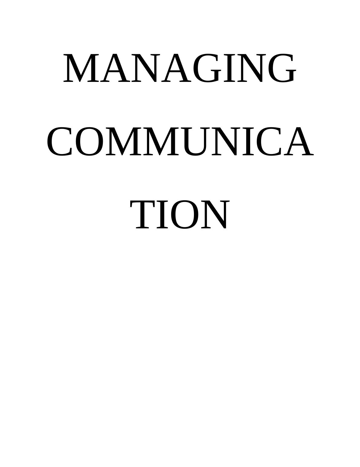 ManAGING COMMUNICATION INTRODUCTION IN BUSINESS ANALYSIS_1