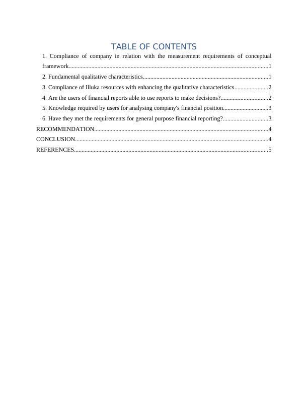 Report of Illuka Resources TABLE OF CONTENTS_2