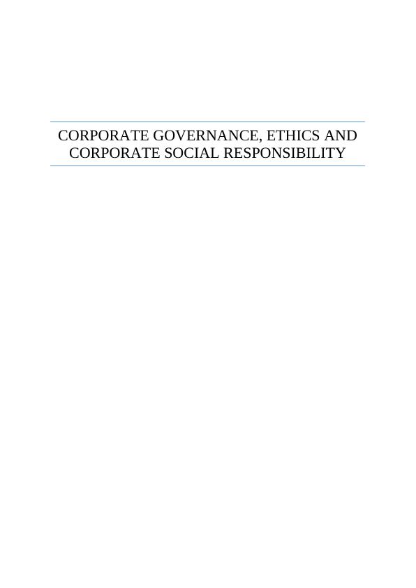 Corporate Governance Ethics and Corporate Social Responsibility Assignment 2022_1
