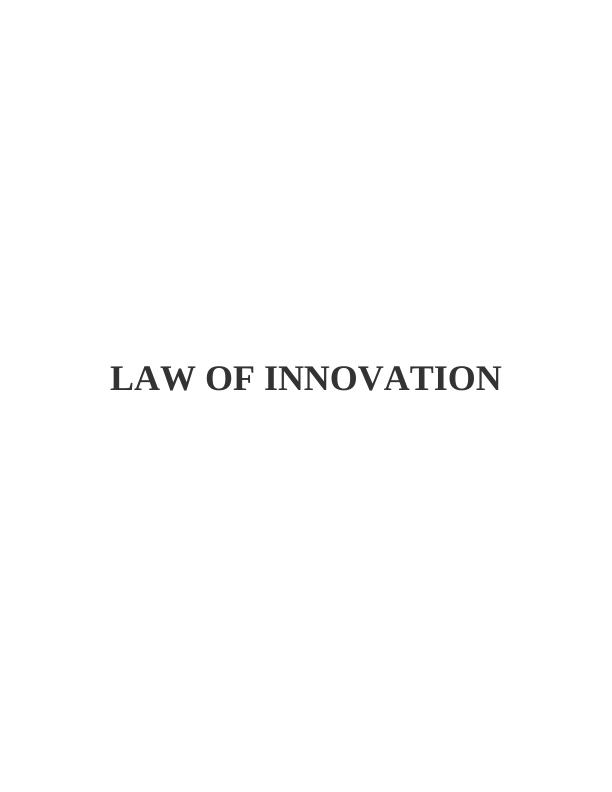 Law of Innovation Sample Assignment_1