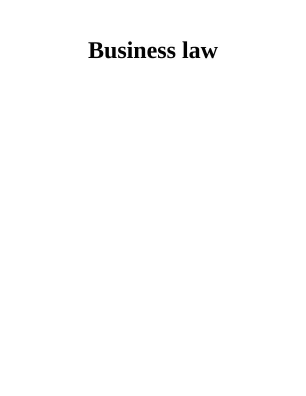 Business Law | Assignment Sample_1