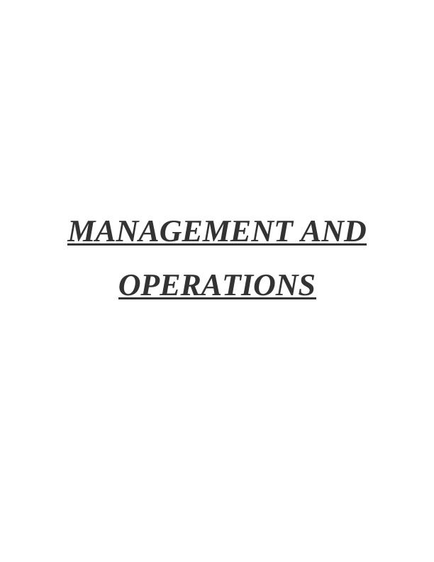 Marks & Spencer Ltd - Factors Impact On Operational Management|Report_1