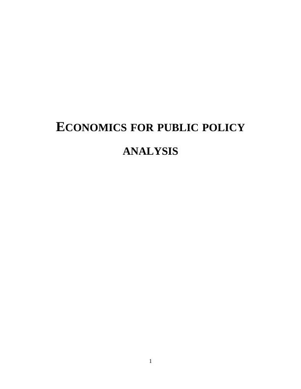 The Washington Consensus: An Economic Policy Prescription for Public Policy Analysis_1