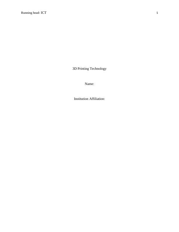 3D Printing Technology  Assignment PDF_1