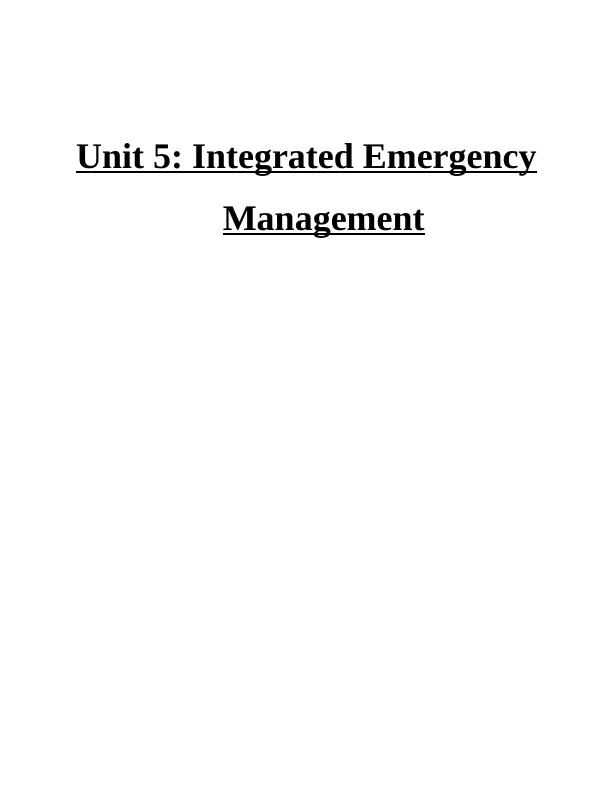Unit 5: Integrated Emergency Management_1