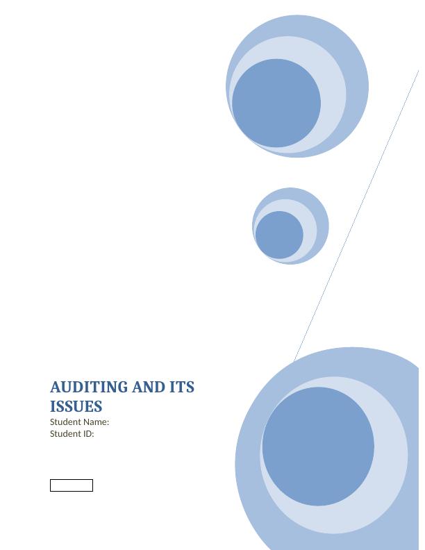 Report on Auditing and Its Issues_1