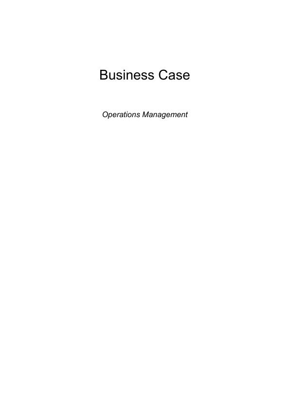 Business Case - Operations Management of Boxing Club_1
