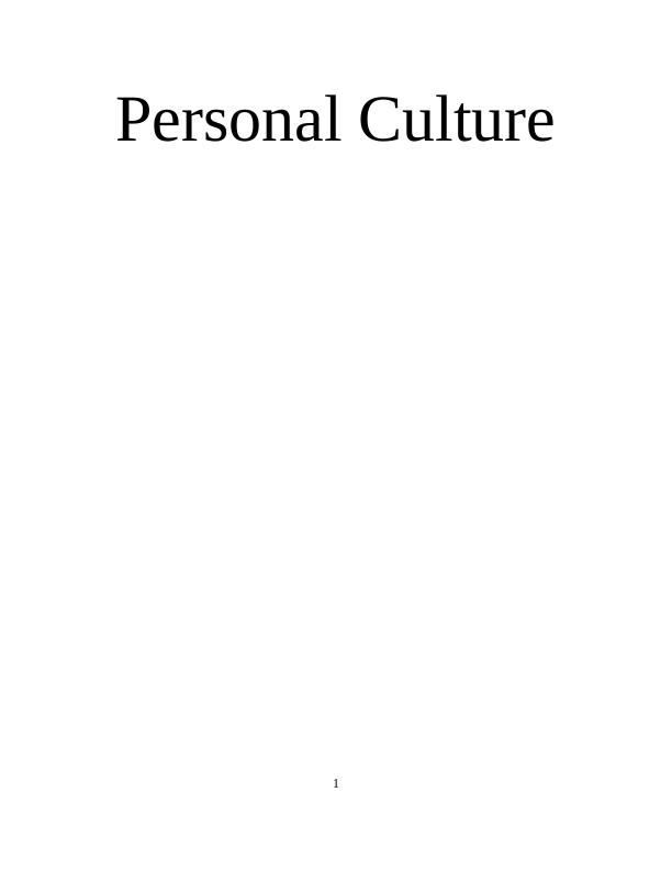 Importance of Personal Culture_1