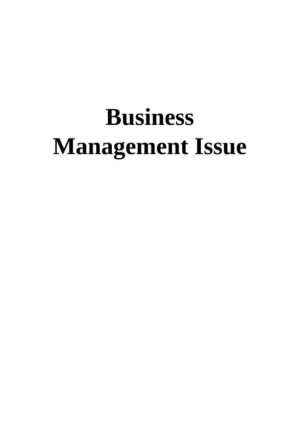 Study on Business Management Issue TESCO_1