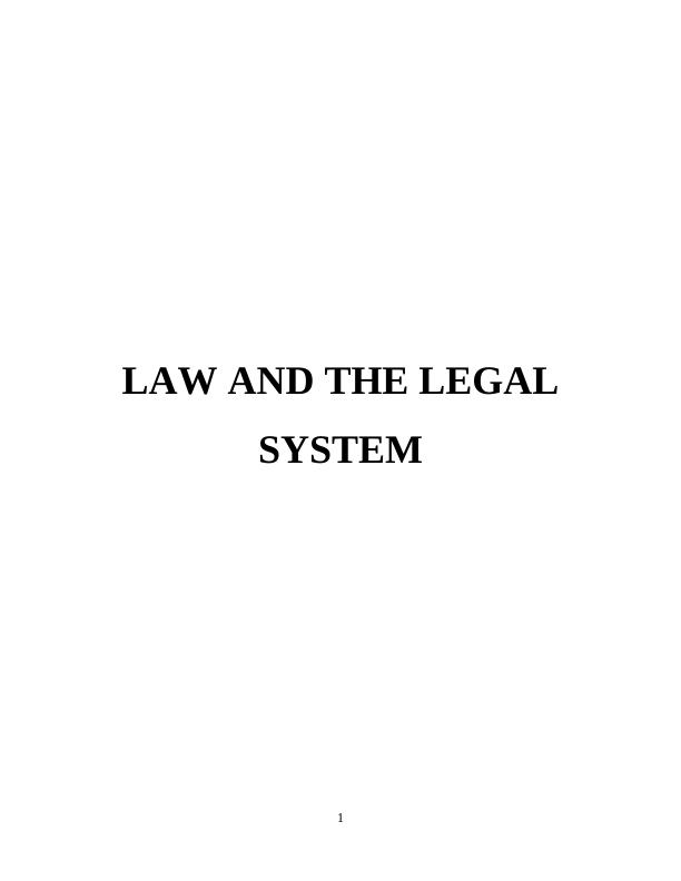 Law and the Legal System: Sources, Government Role, Impact on Business, Types of Organizations, and Dispute Resolution_1