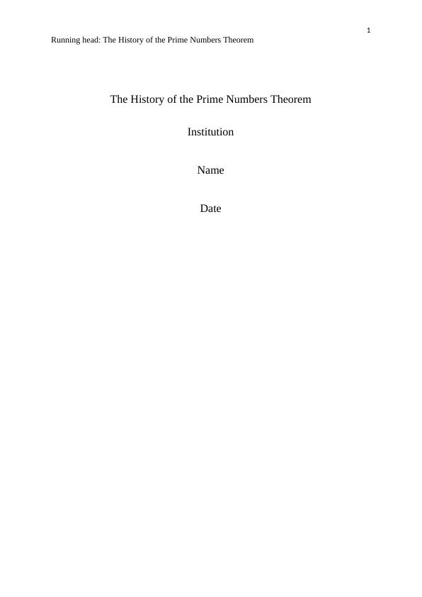 History of the Prime Numbers Theorem_1