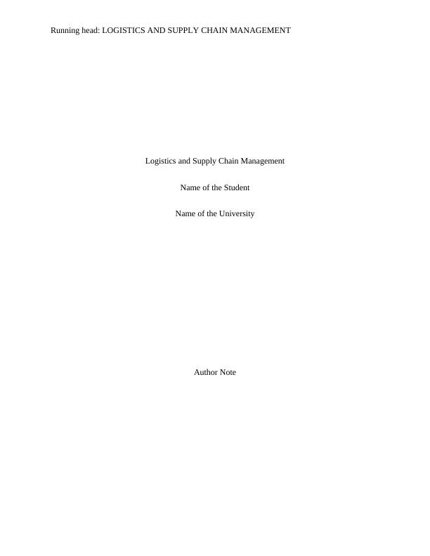 Logistics & the Supply Chain Management_1