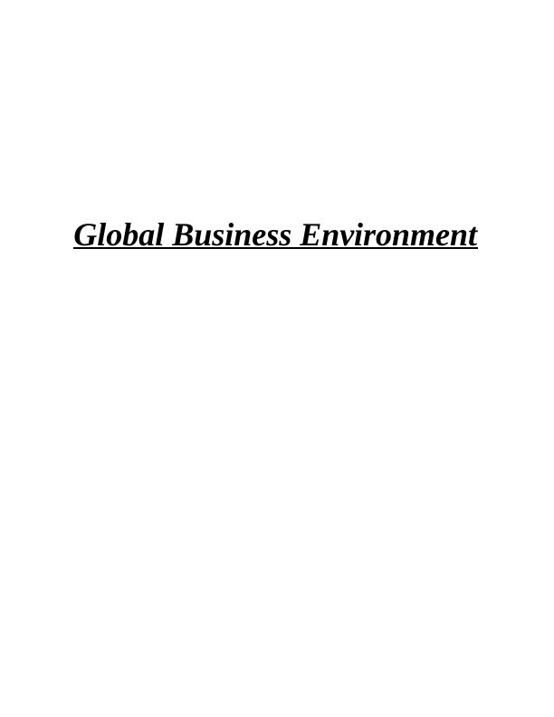 Global Business Environment : SASOL_1