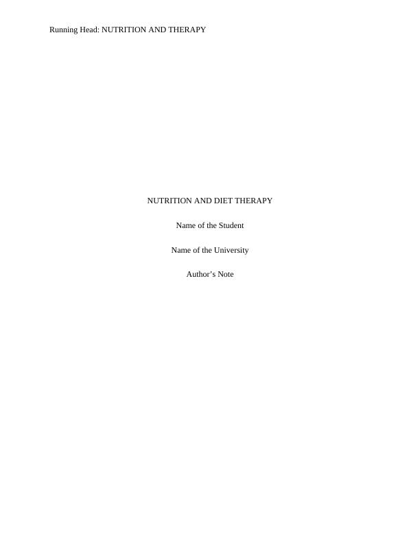 Nutrition And Therapy Assesment Report_1