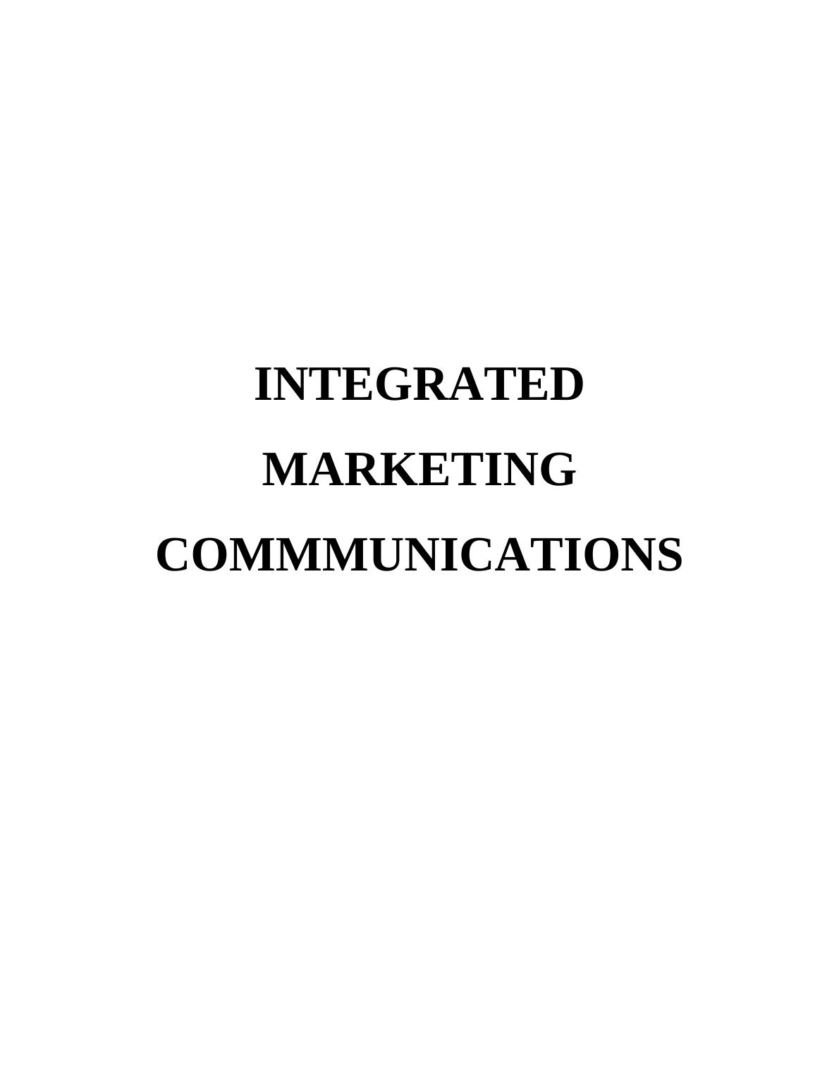 integrated marketing communication (sim 8)assignment