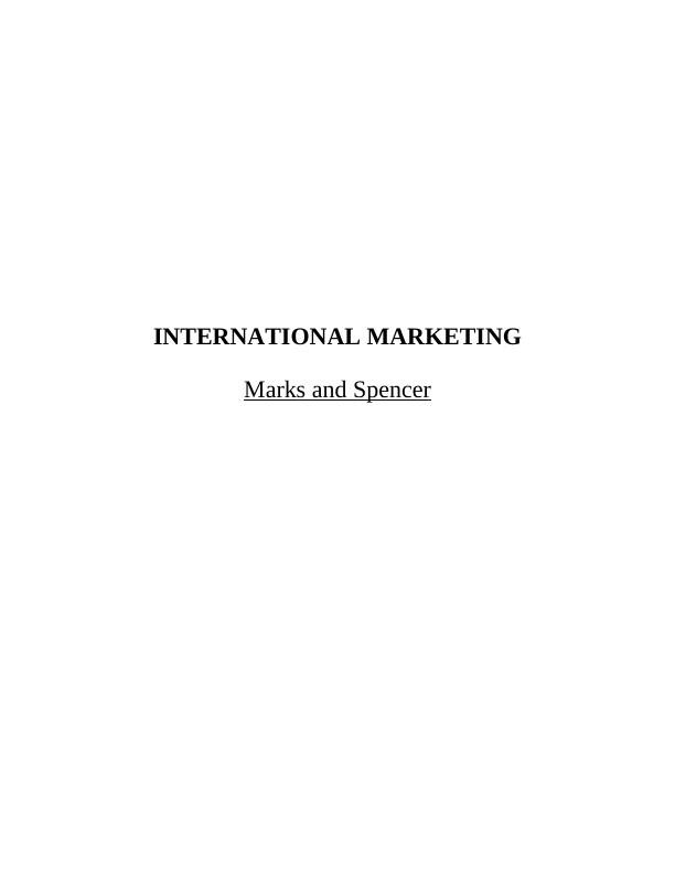 International Marketing Marks & Spencer Concepts Introduction_1