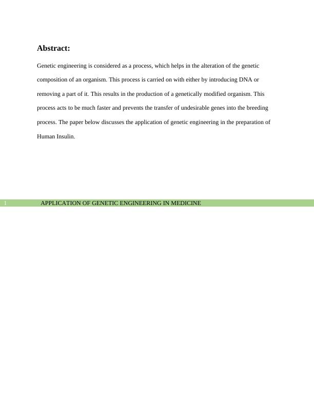 Application of Genetic Engineering in Medicine_2