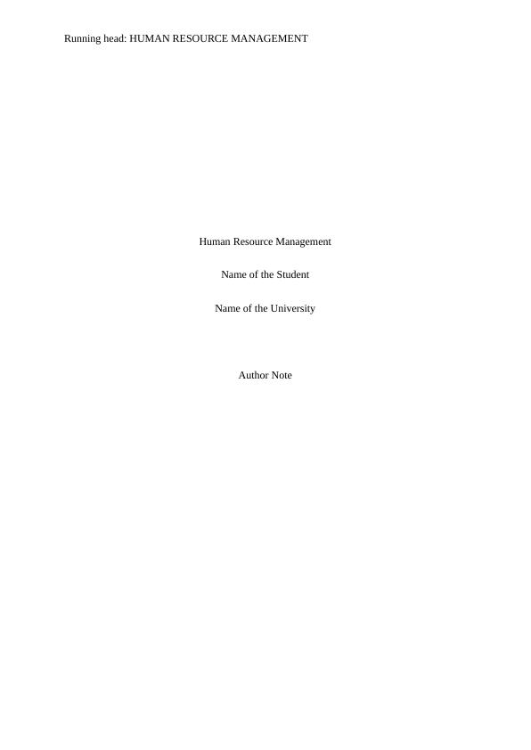Report on Human Resource Management- Beachside Hotel_1