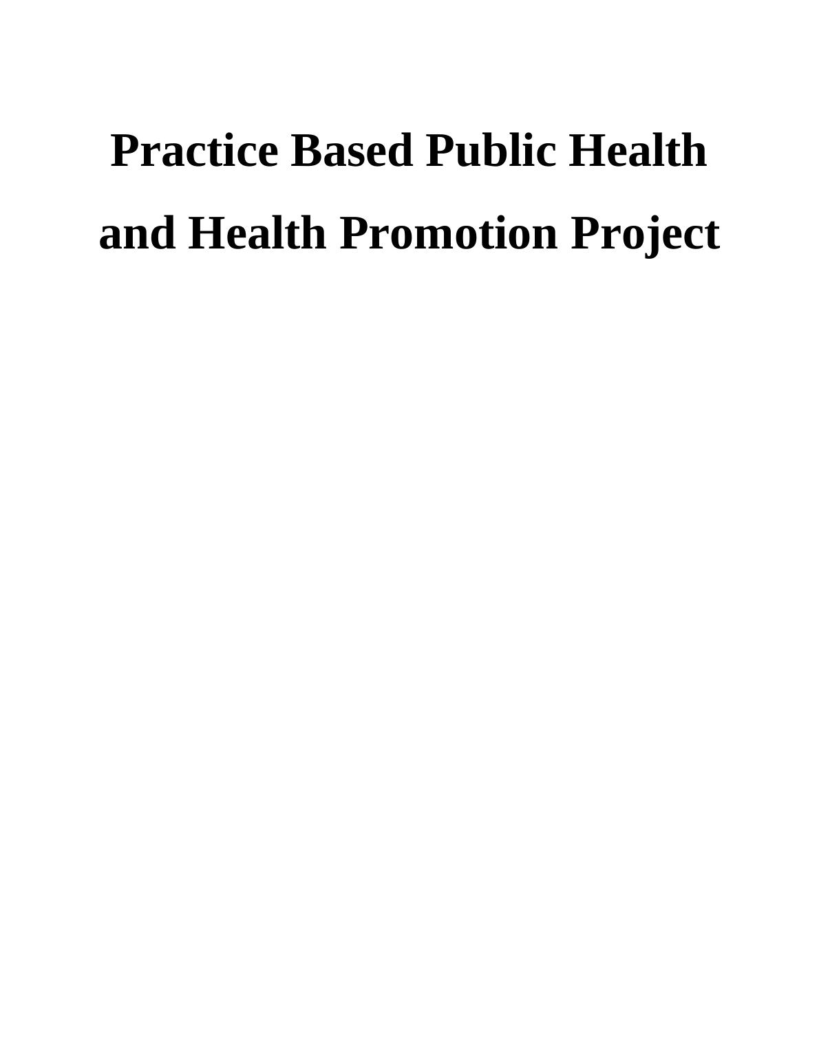 Public Health And Health Promotion Assignment_1