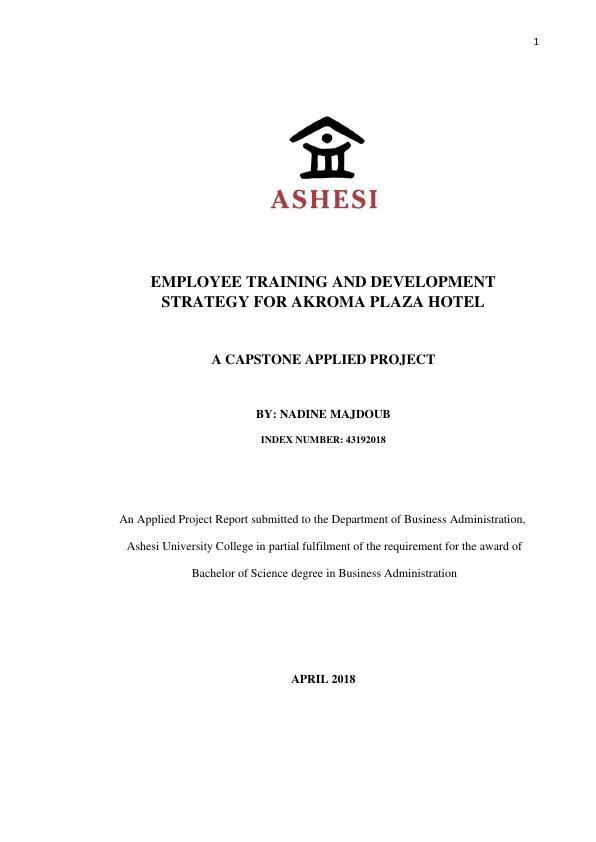 Employee Training and Development Strategy for Akroma Plaza Hotel_1