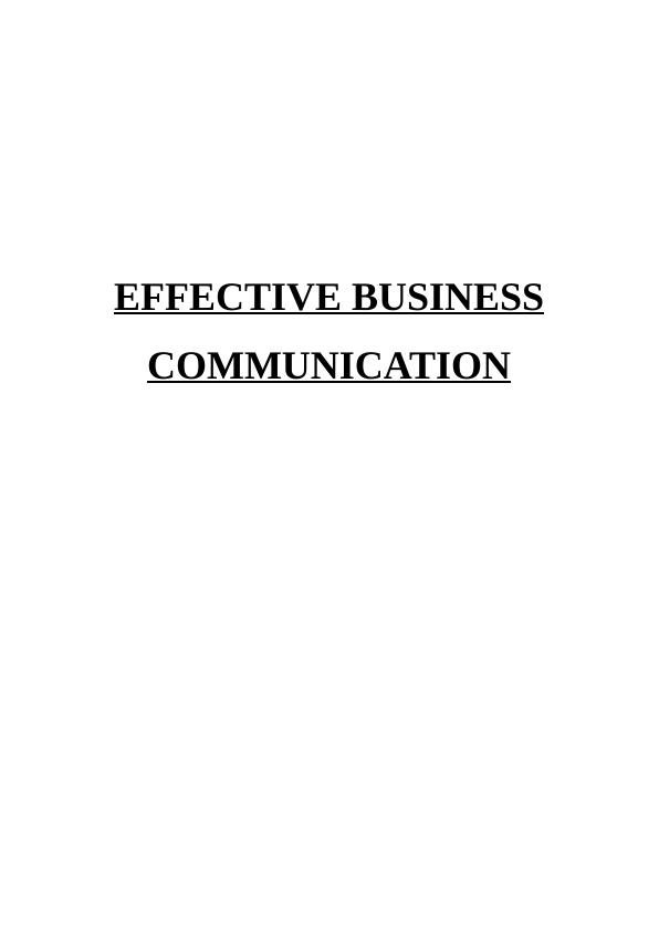 Effective Business Communication Solved Assignment_1