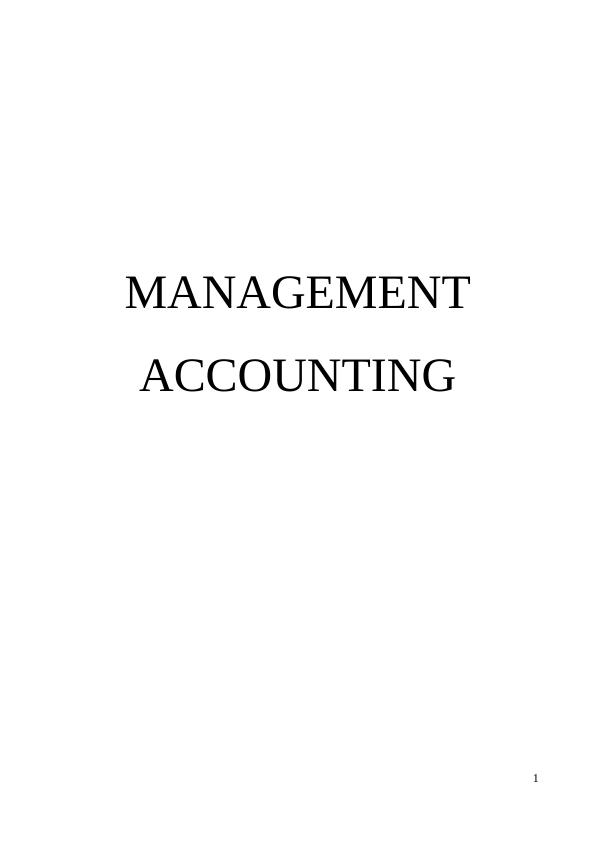 Management Accounting Assignment task_1