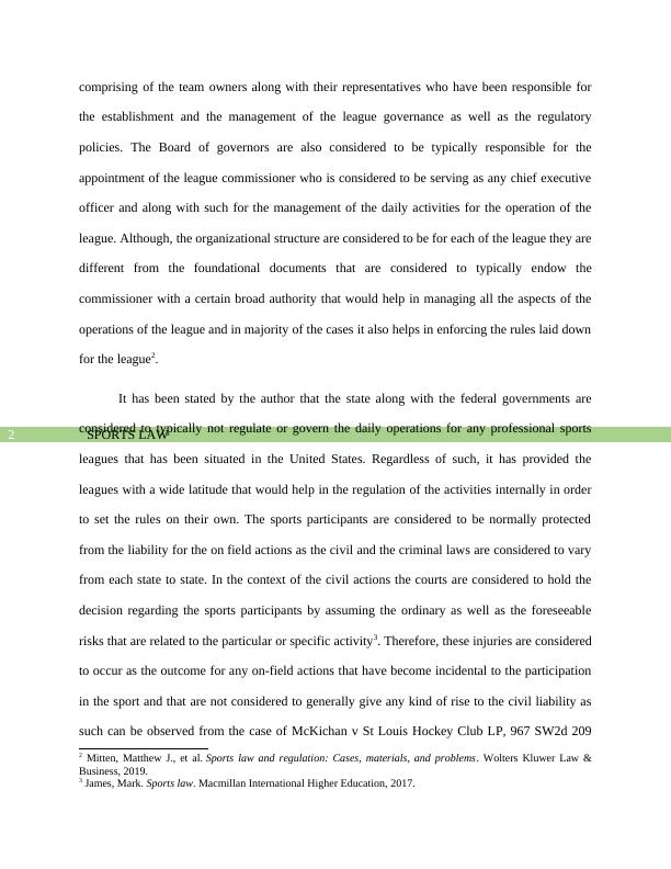 Sports Law Research Paper 2022