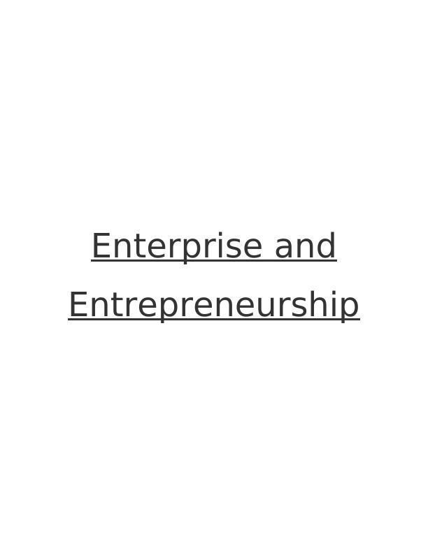 Enterprise and Entrepreneurship Assignment_1