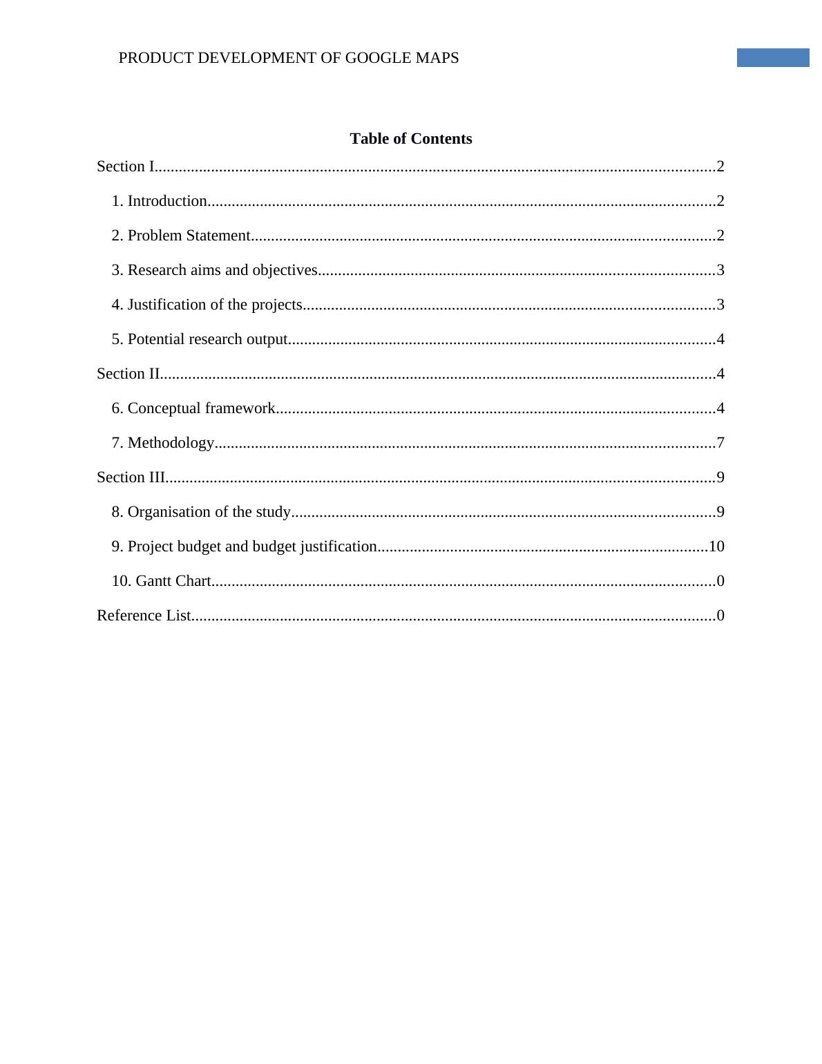 Productive Development of Google Maps Research Proposal 2022