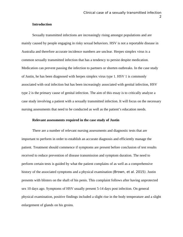 Clinical case of a sexually transmitted infection Essay 2022_2