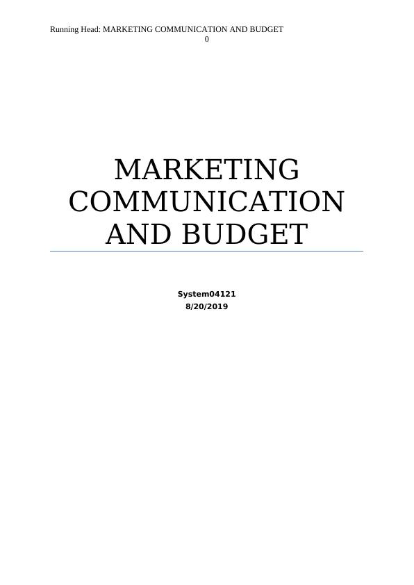 marketing budget essay