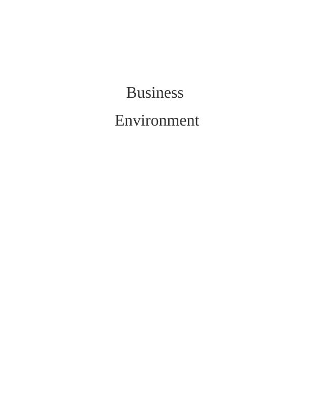 Business Environment of Barclays Plc : Report_1