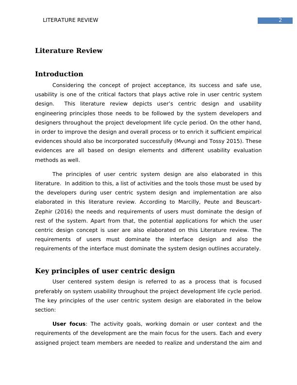 User Centered Design and Usability Engineering Principles Literature