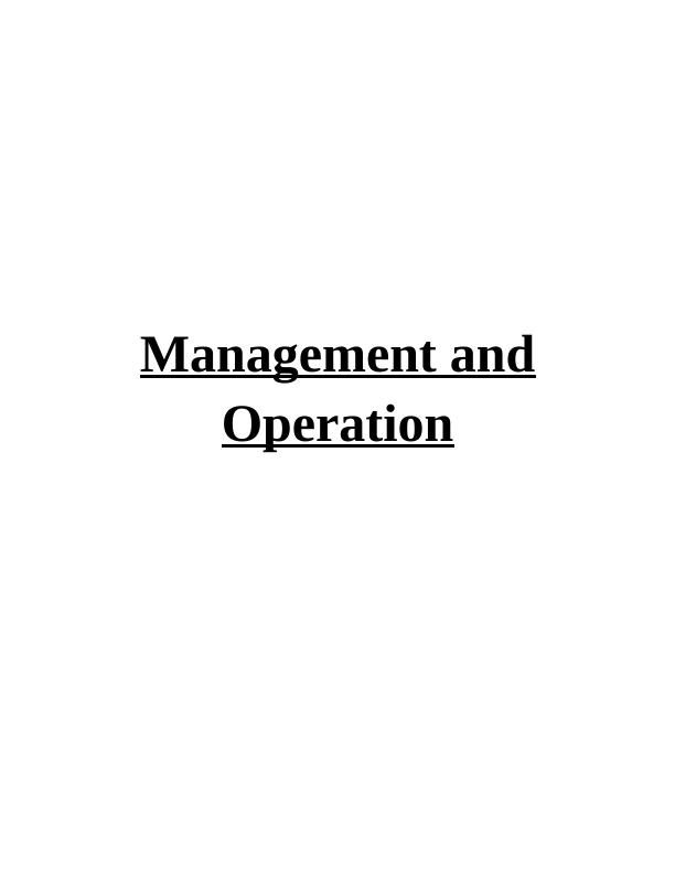 Operation Management of Unilever_1