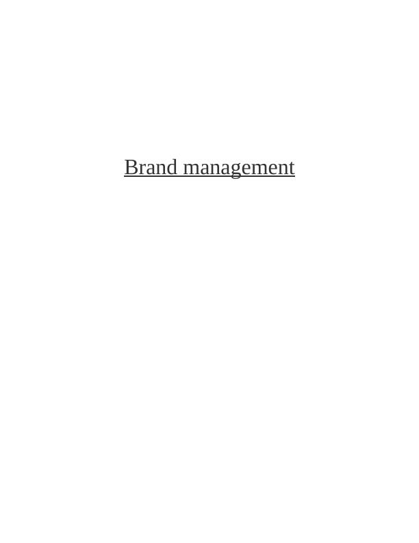 Brand Management Solved Assignment - Doc_1