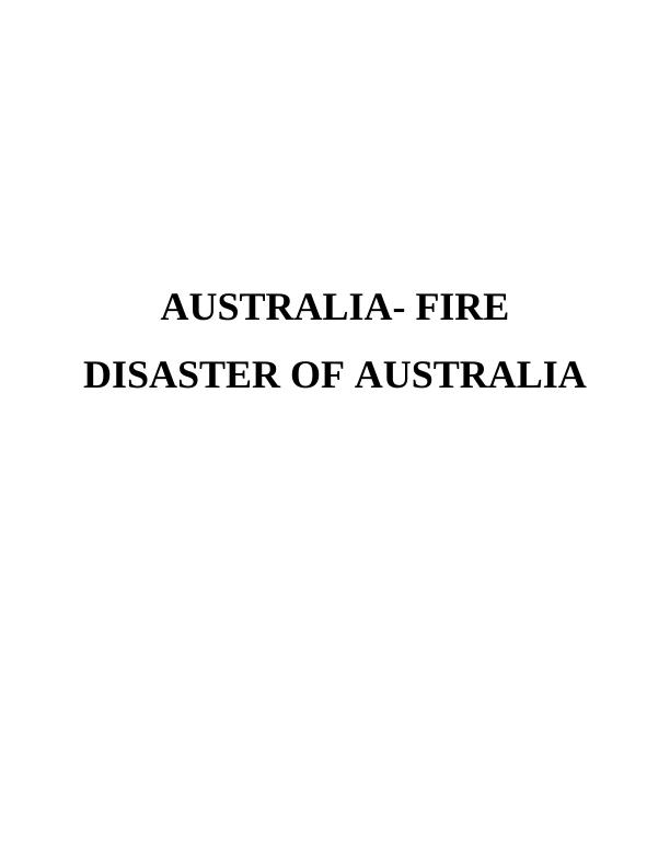 Fire Disaster in Australia_1