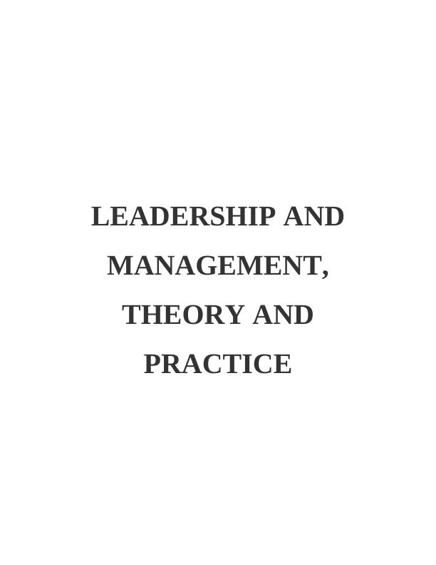 Leadership and Management Assignment Sample_1