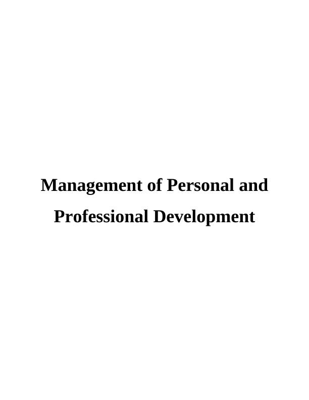 Management of Personal and Professional Development (Doc)_1