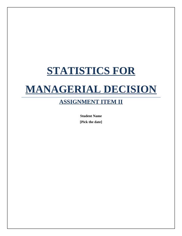 Statistics for Managerial Decision_1