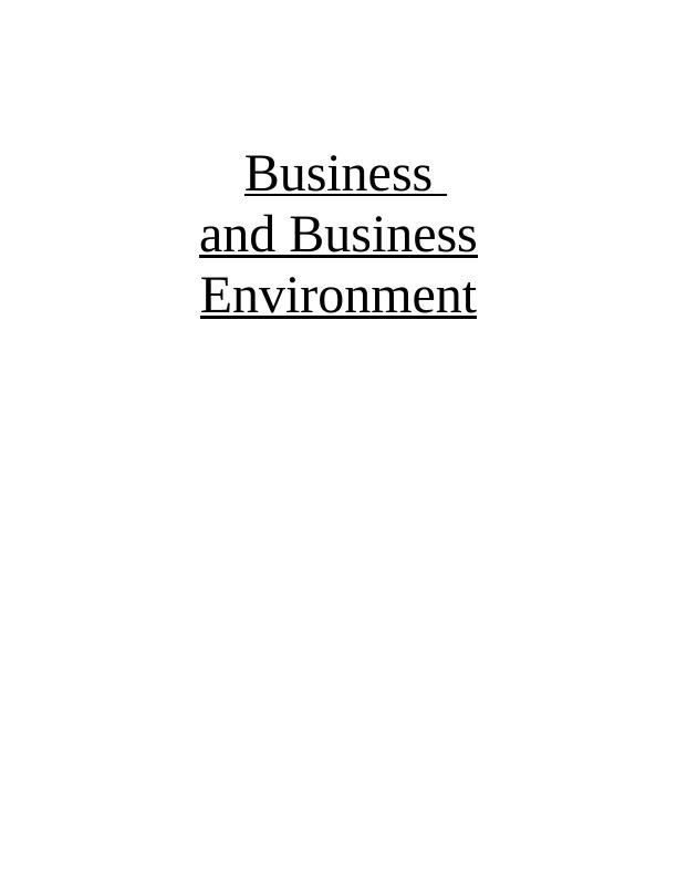 Types and Purpose of Organisations in Business Environment_1
