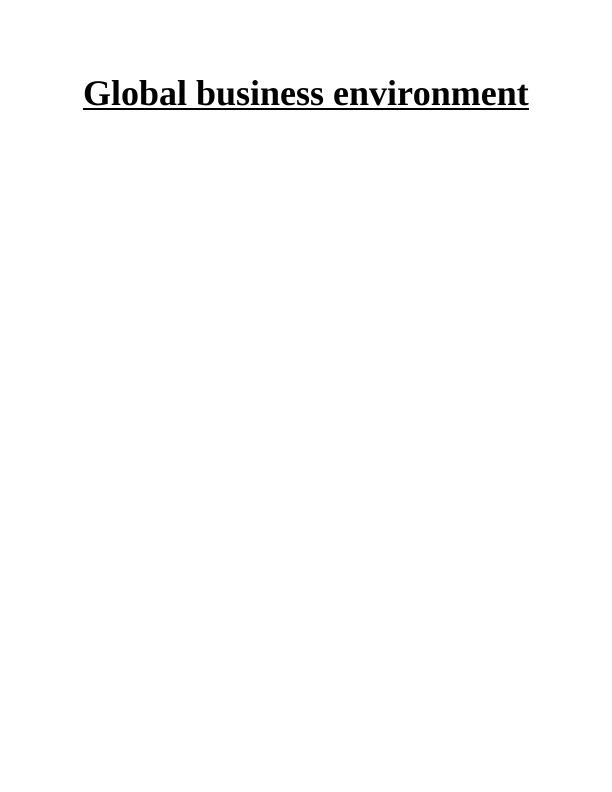 Assignment: Global Business Environment_1