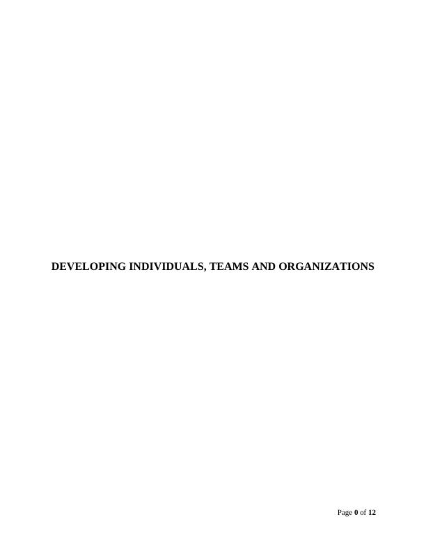 Developing Individuals, Teams, and Organizations Solved Assignment_1
