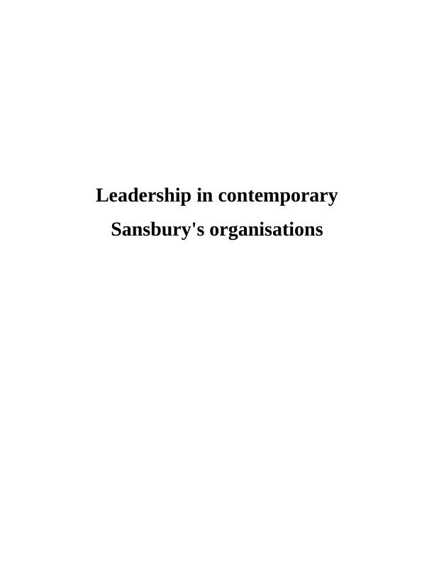 Concept of Leadership | Sainsbury_1