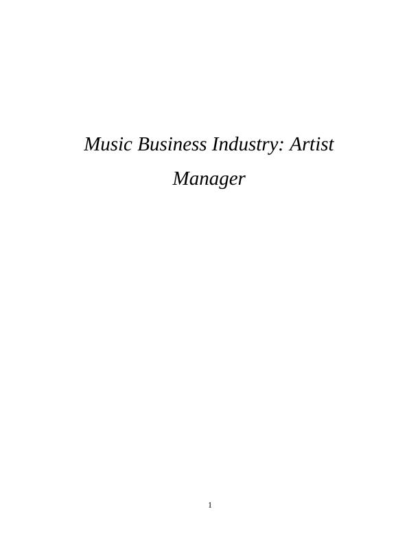 Business Management Assignment- Music Industry Assignment_1