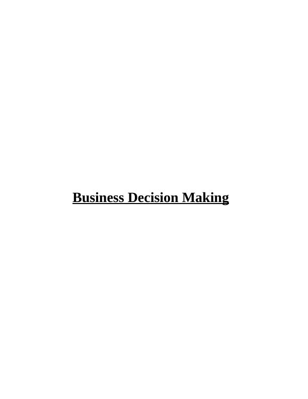 Business Decision Making in Traveling Industry | Report_1