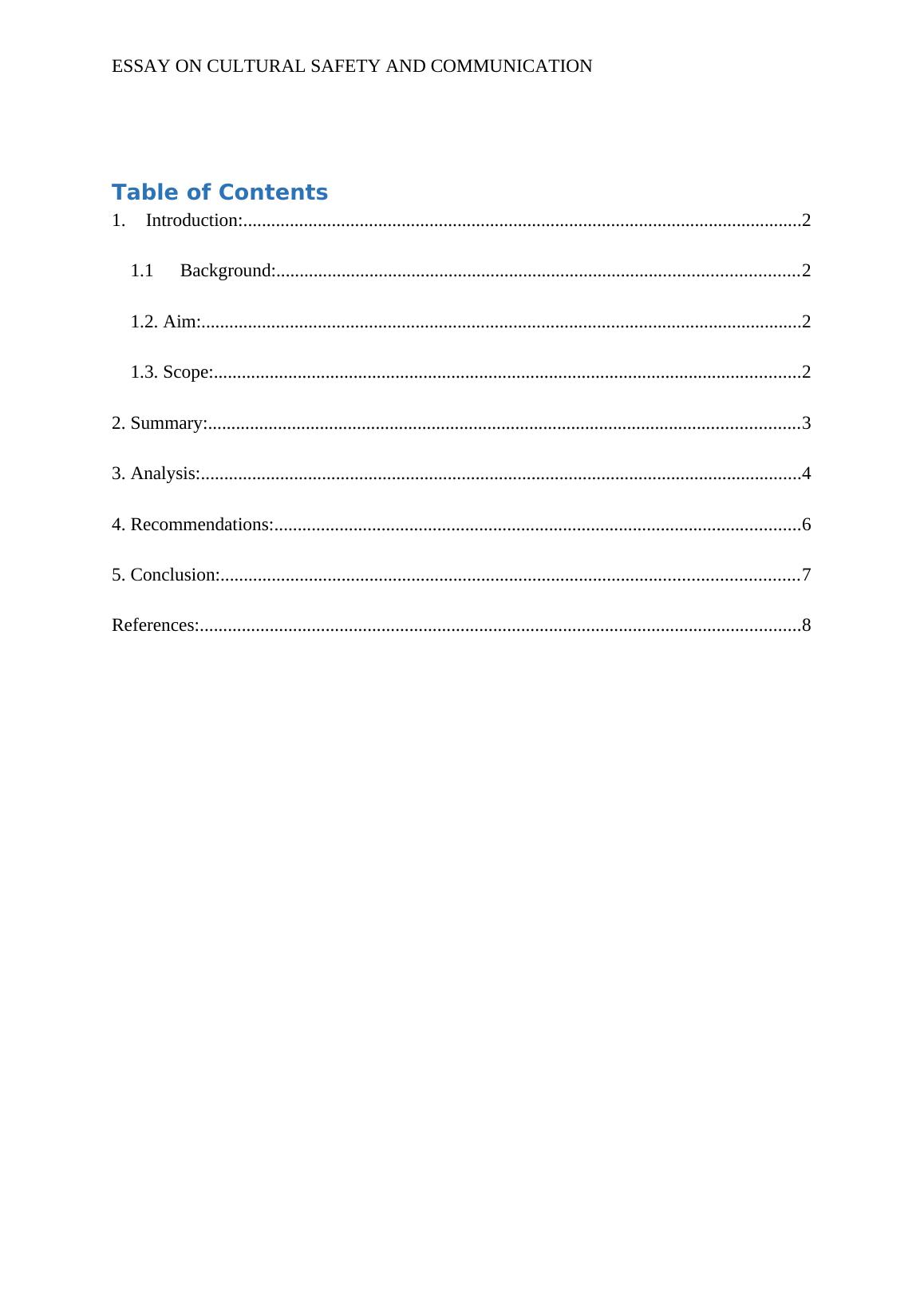 Essay on cultural safety and communication